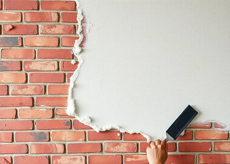 Application d'un enduit décoratif à la lisseuse sur un mur